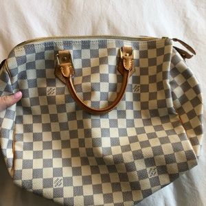 Speedy 30 Louis Vuitton bag, Damier Azur Canvas